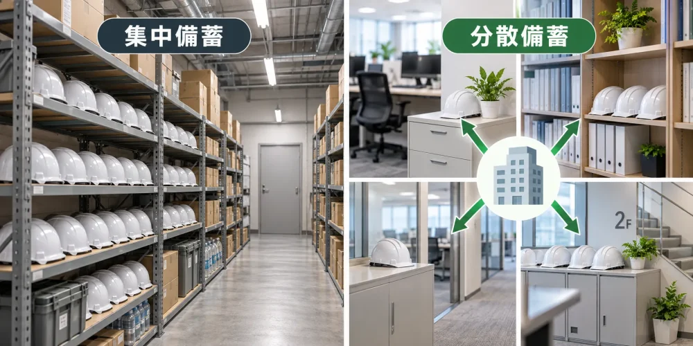 集中備蓄と分散備蓄の比較